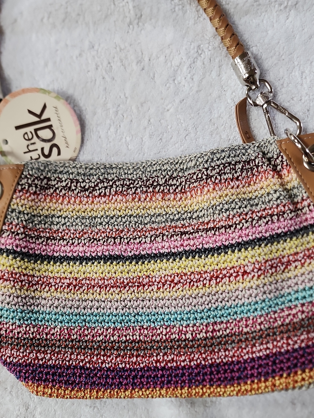 The Sak Women's Portola Multicolor Crochet Shoulder Bag New - Picture 8 of 12